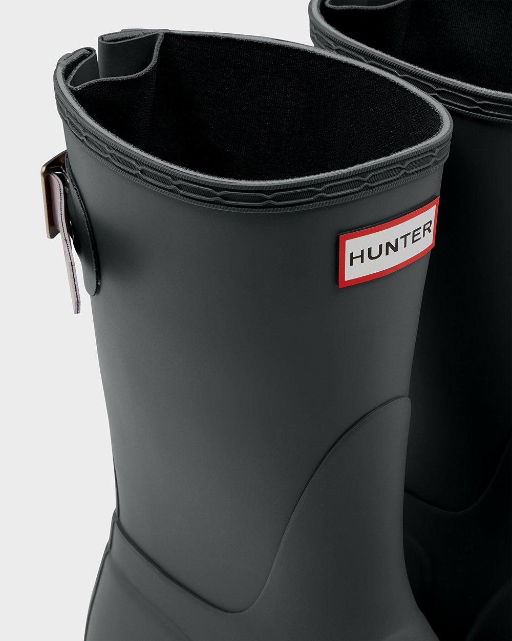 Hunter Mujer Original Back Adjustable - Botas de Lluvia Verde Oscuro/Moradas - 679-HXSVBE